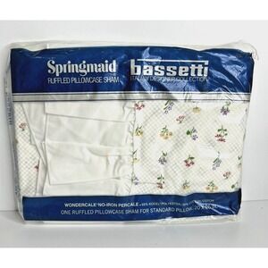 Ruffled Pillowcase Sham Springmaid Verona Small Wild Flowers Floral Cottage Core